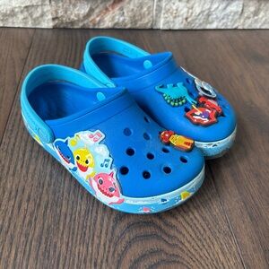 Crocs Toddler Baby Shark Classic Blue Clogs Slip On Size 10 Shoes Size C10
